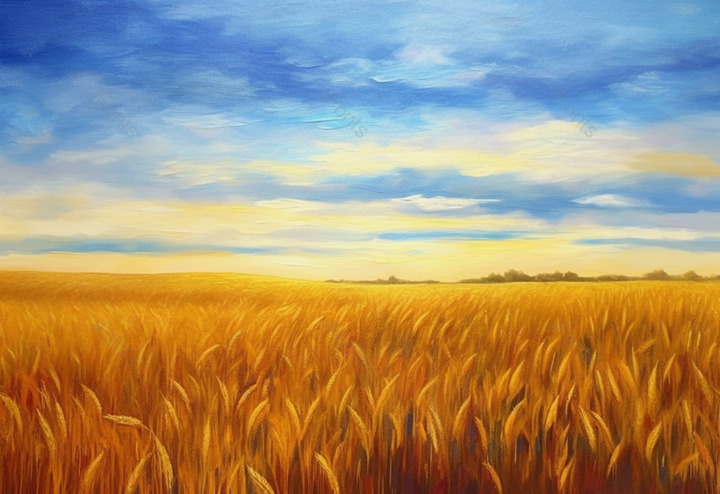 田野里的麦子熟了油画背景,插画/手绘图,插画/手绘图库,插画/手绘图下载,插画/手绘